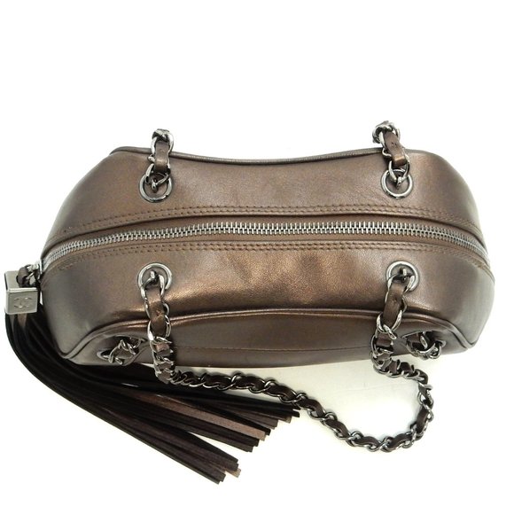SALE! CHANEL BRONZE METALLIC CHAIN SHOULDER BAG!!! - Picture 9 of 11
